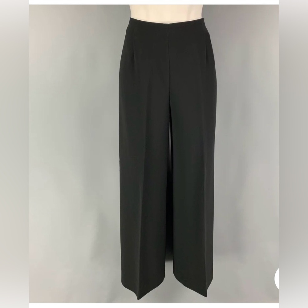 VALENTINO Size 8 Black Viscose Blend Wide Leg Dress Pants